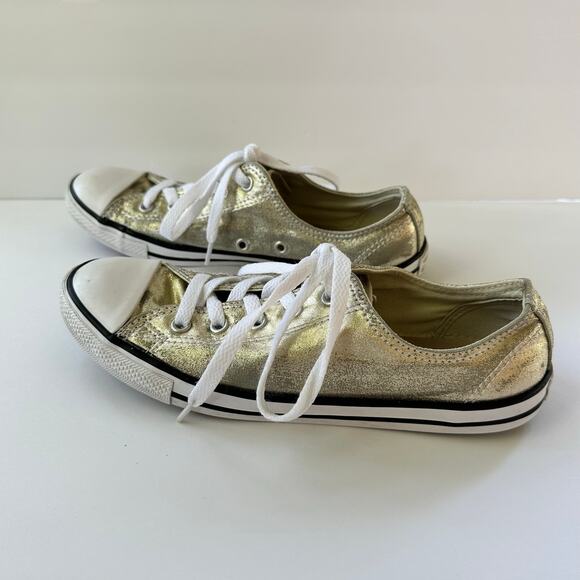 Converse Chuck Taylor All Star Low Top Sneakers in Metallic Gold - Picture 8 of 14
